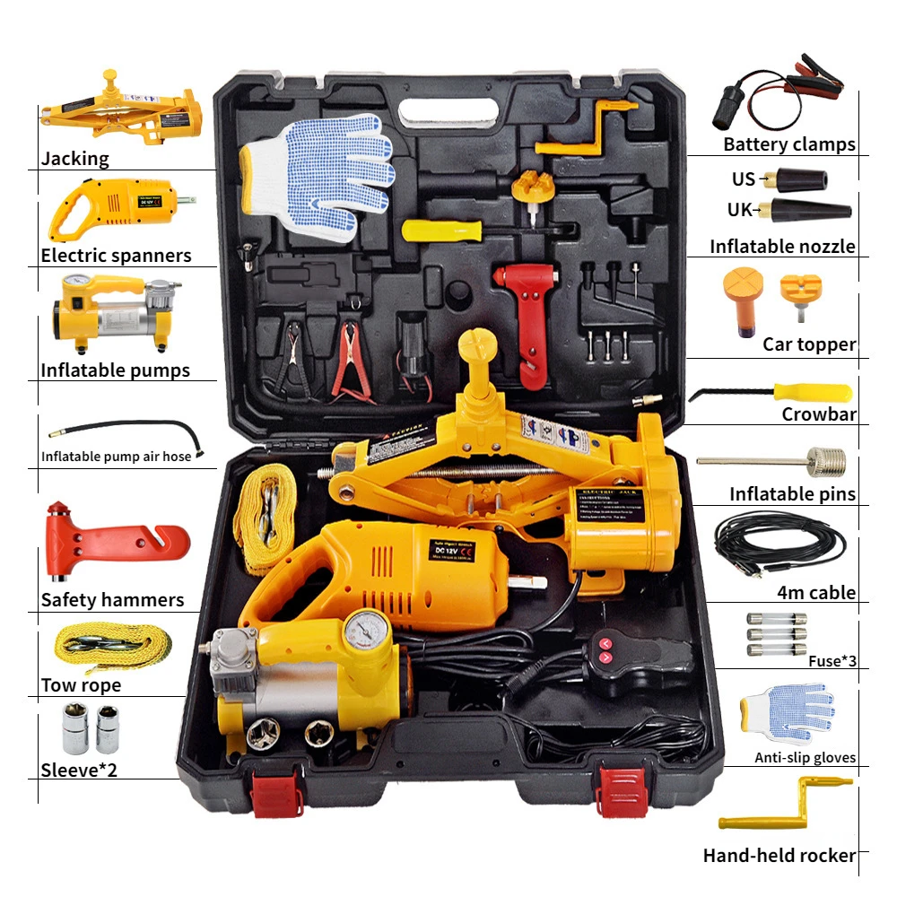 Adjustable Lifting Height Electric Car Scissor Jack 12V Vehicle Lifter 2T/3Ton Auto Emergency Tire Change Lifting Equipment