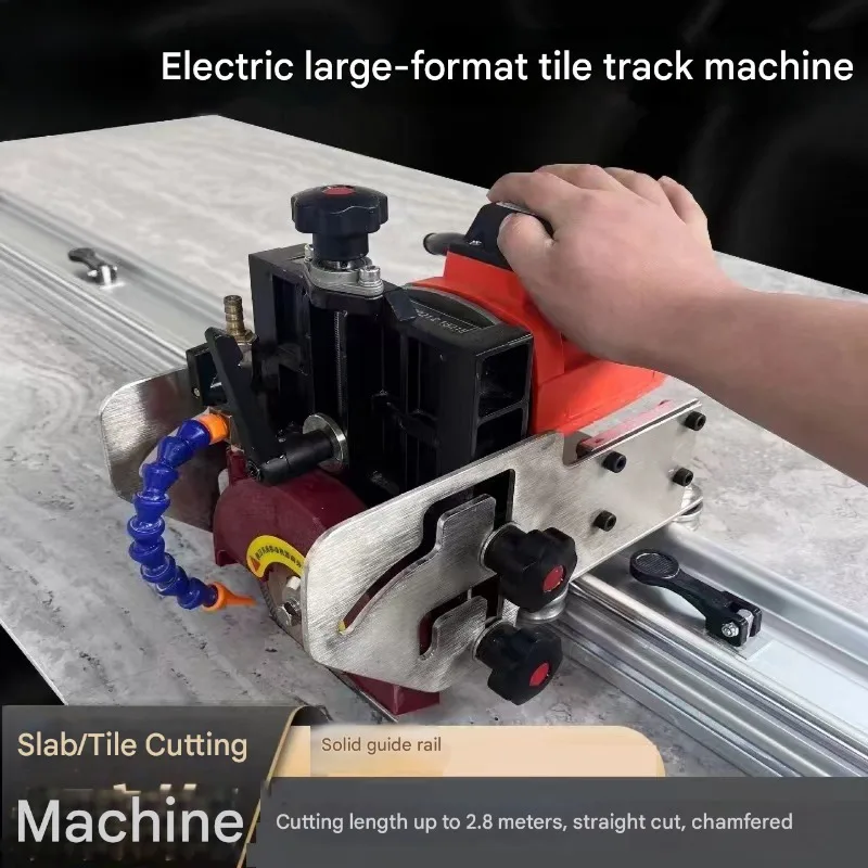Multifunctional Electric Rail Tile Cutter Machine For Sintered Stone Porcelain With Extendable Track Chamfering Grooving System