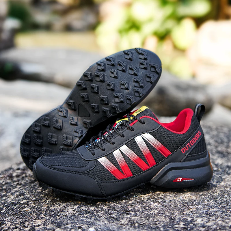 Men‘s Waterproof Hiking Shoes Outdoor Trainers Lace-up Climbing Shoes Women Trekking Sneakers Anti-slip Hunting Tactical Sneaker