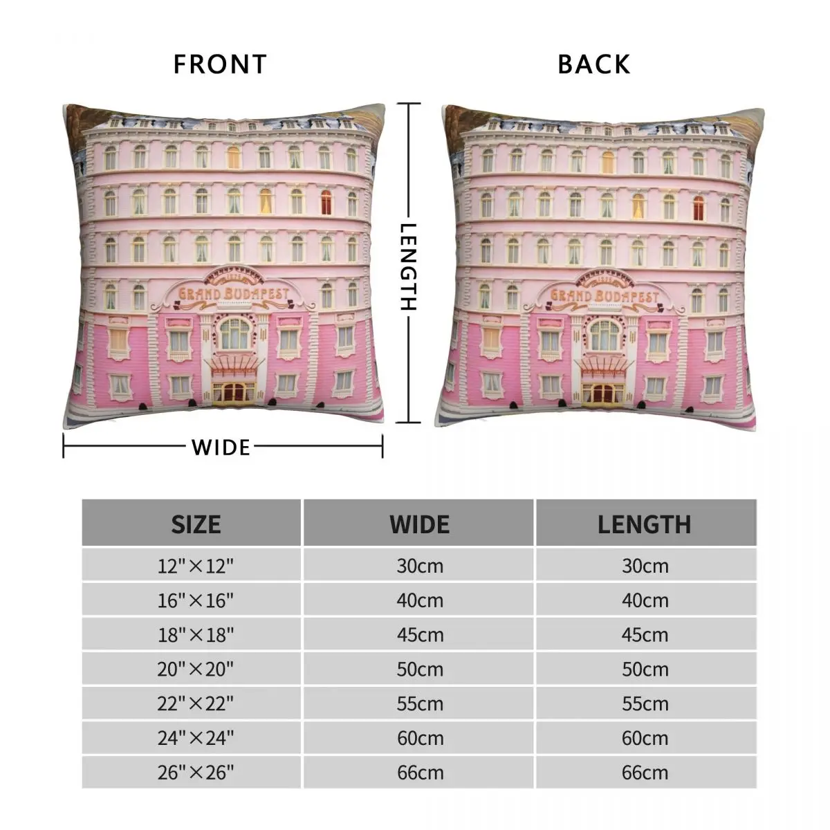 The Grand Budapest Hotel Square Pillowcase Polyester Linen Velvet Printed Zip Decor Sofa Cushion Cover