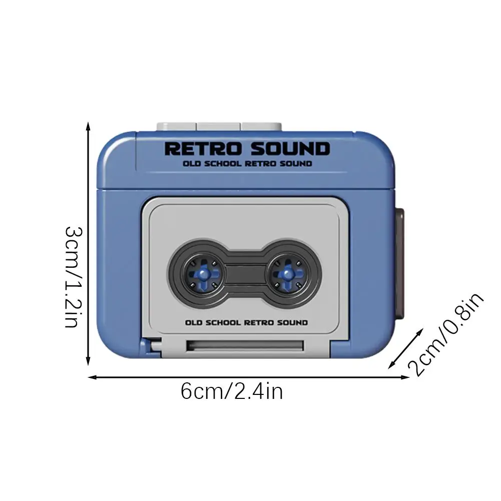 Vintage Tape Recorder Couple Gift Keychain Mini Recordable Mini Retro Cassette Recorder Classic Fun Red And Blue Couple Gifts