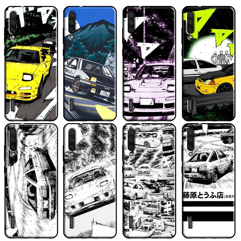 Initial D Mountain Drift Racing Soft For Xiaomi Mi 11 9T 10T Pro 8 9 A1 A2 A3 Mi Note 10 Lite Phone Case For POCO X3 M3 Cover