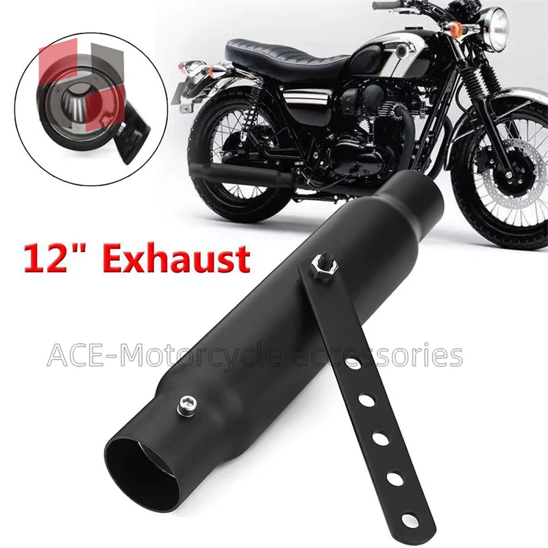 Universal Motorcycle Motorbike Exhaust Muffler Pipe Tip Retro Vintage Rear Pipe Tube For Harley Cafe Racer Adnoh Ahamay Ikuzus