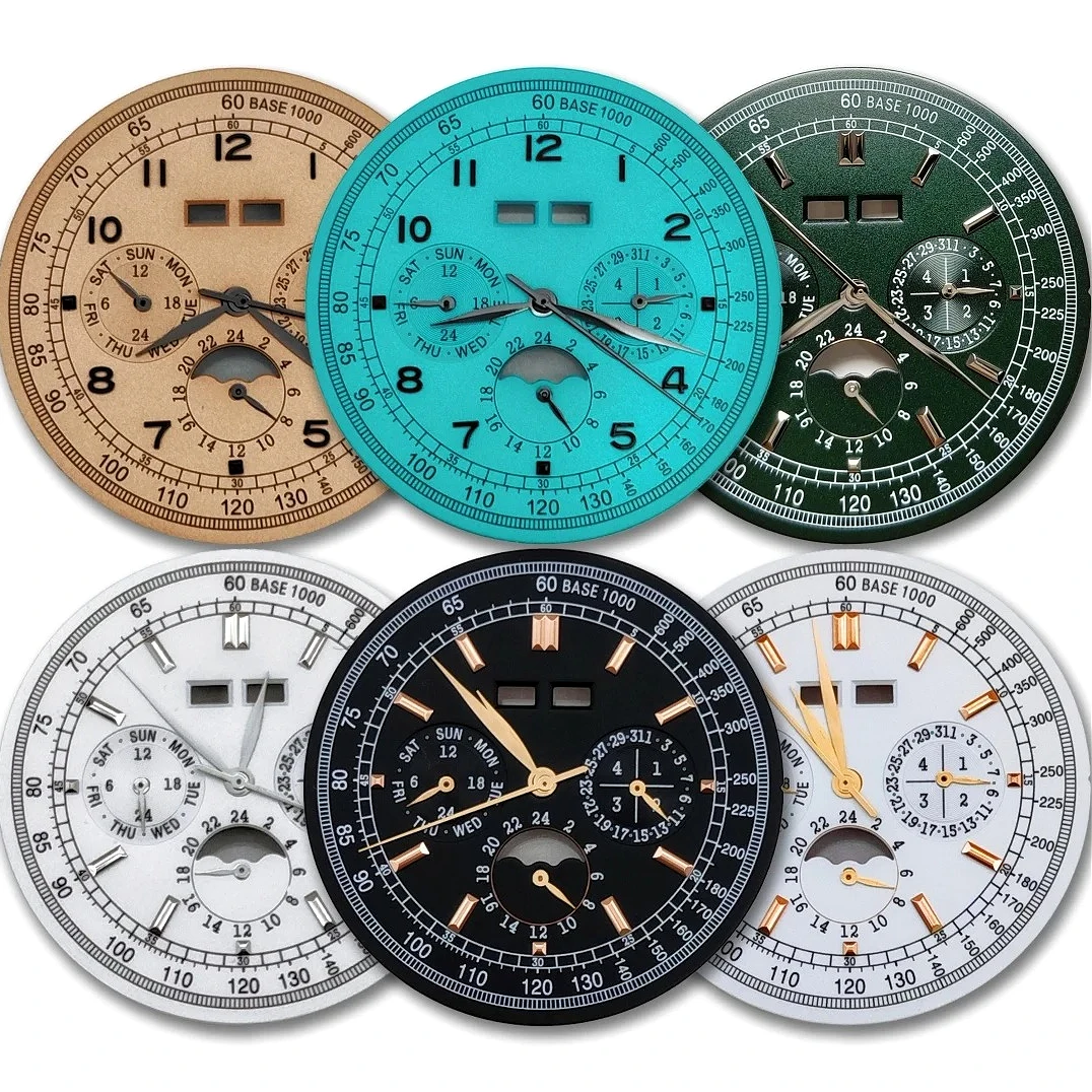 ST1655 42mm Case 36.5mm Grand Complications Watch Dial for ST1655 Chronograph Perpetual Calendar Movement Sapphire Crystal Case