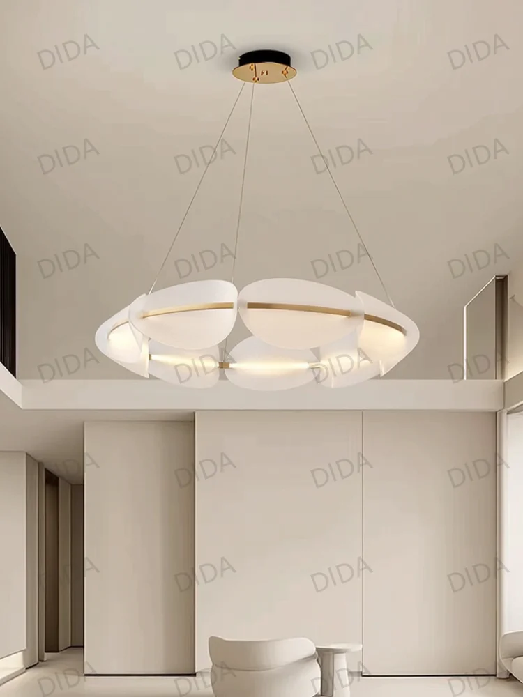 Modern Oval LED Pendant Light with Acrylic Shade Minimalist Ring Chandelier for Living Room Dining Room Bedroom