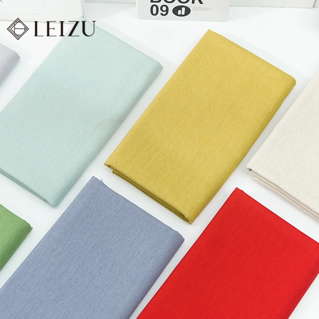 0.5m/1m/2m Faux Cotton Linen Fabric Pure Color Soft For DIY Shirt Clothing Curtain Luggage Home Textile Tablecloth Sewing Fabric