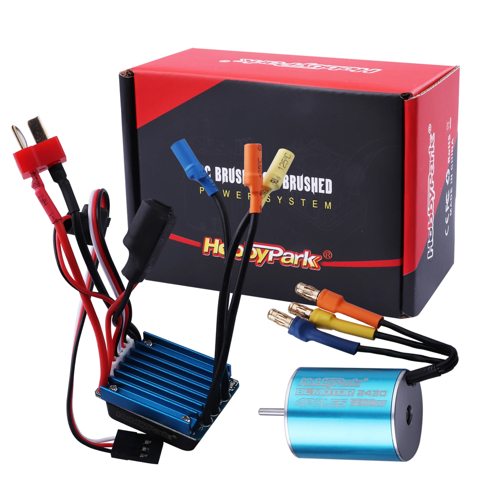 HobbyPark 2430 7200KV Brushless Motor with 25A ESC Combo Compatible with Traxxas LaTrax Teton Desert Prerunner Rally Losi Mini T
