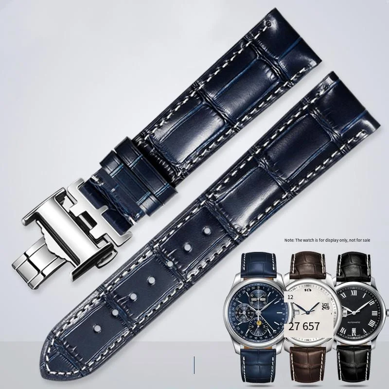 Watch strap Male leather bracelet female adaptor Longines famous maker Comcas David magnificent Moon phase forerunner wristband