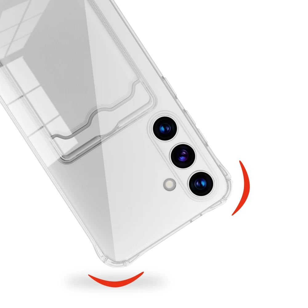 Transparent Card Slot Silicone Case For Samsung Galaxy S26 S25 S24 S23 S22 S21 Plus Note 20 Ultra S20 FE Protection Cover - náhled 3