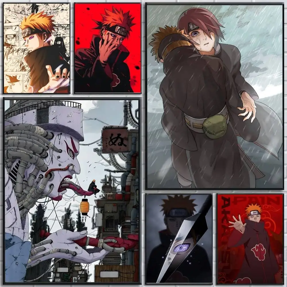 Anime Characters N-Nagato P-Pain posters Self-adhesive Paper Print Home Living Room Bedroom Entrance Bar Cafe Art