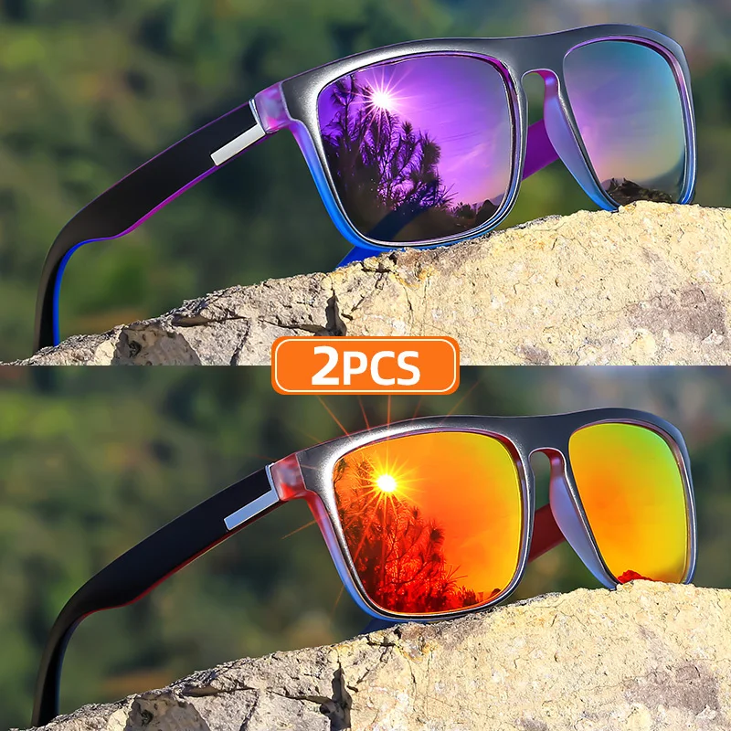 2PCS Fantasy Classic Square polarized fashion glasses for men and women outdoor sports party vacation travel driving fish image 6