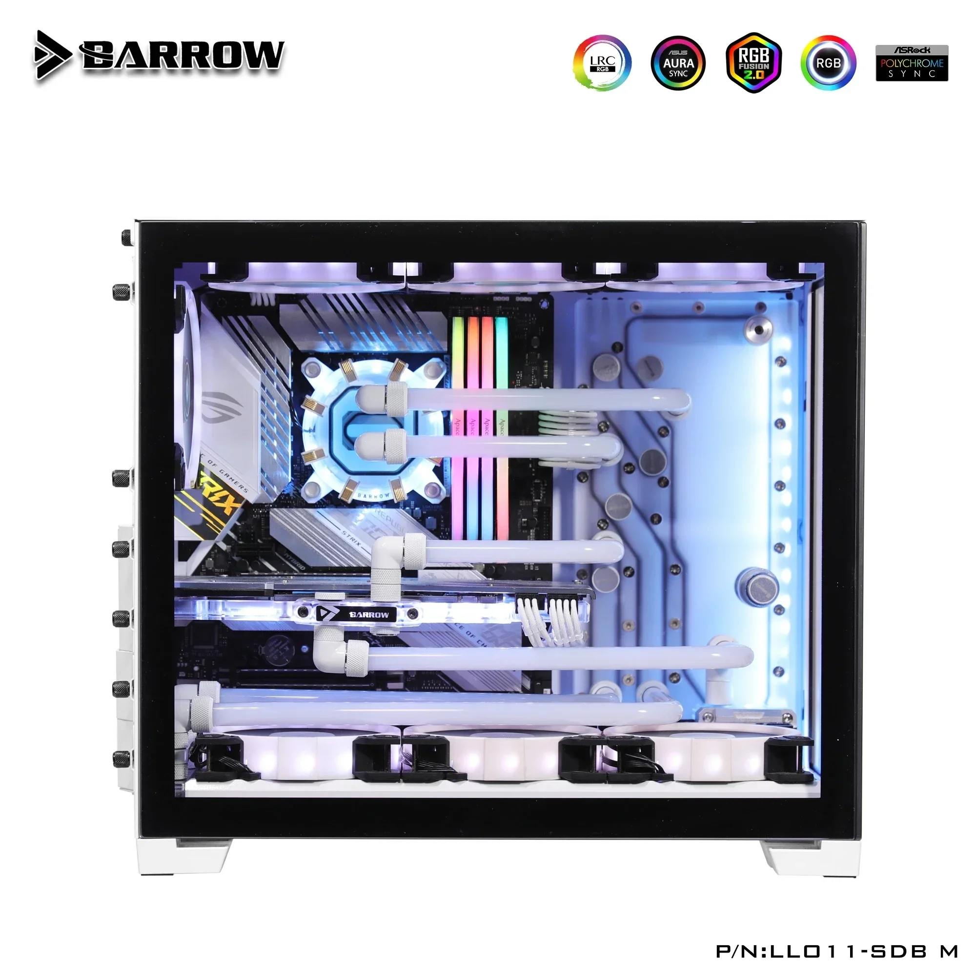 Imagem -03 - Barrow Lianli O11 Mini Case Waterway Board Reservatório de Água para pc Cooling System 5v Argb 3pin Construção