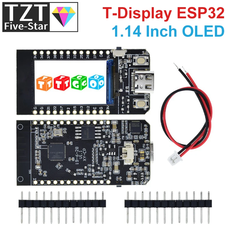 T-Display ESP32 WiFi And Bluetooth-Compatible Module Development Board 1.14 Inch LCD Control Board CH9102 for Arduino