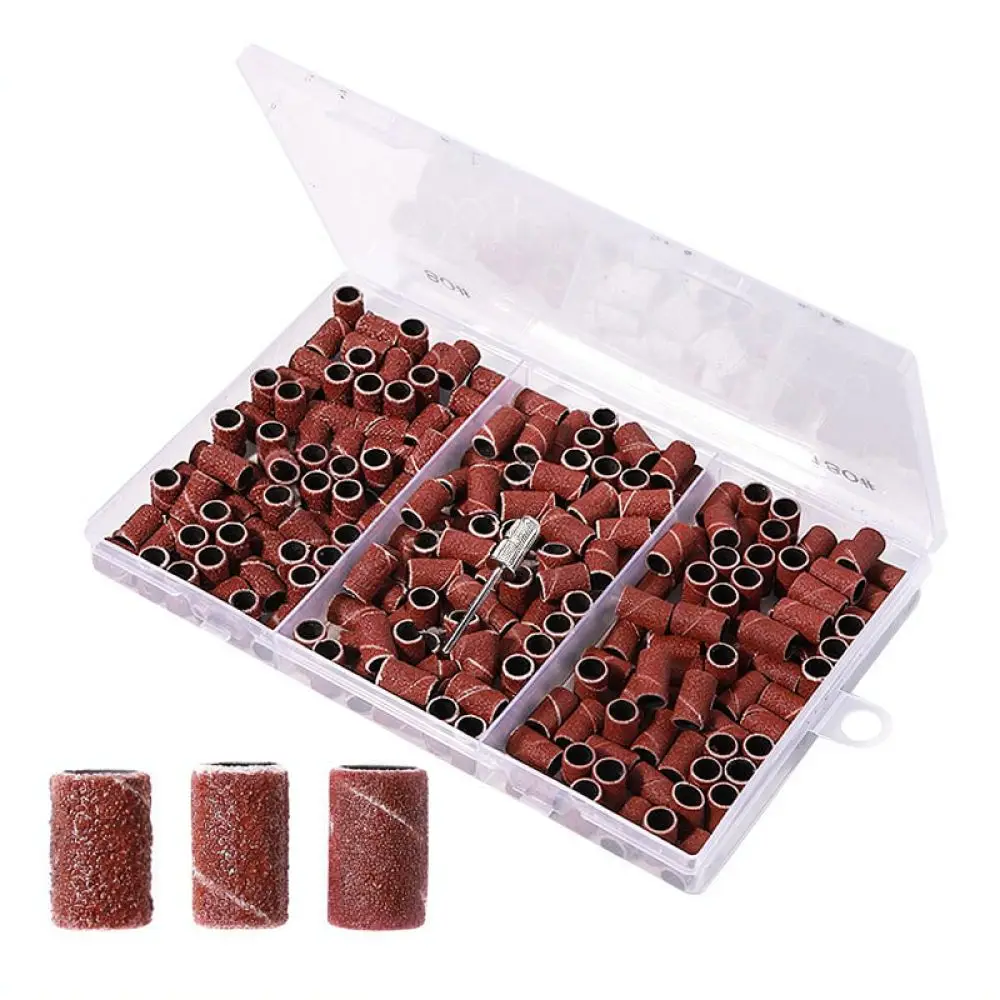 Professional Manicure Sanding Bands Storage Case Clear Organizer Box For Nail Art Drill Bits Tool Filing Accessory
