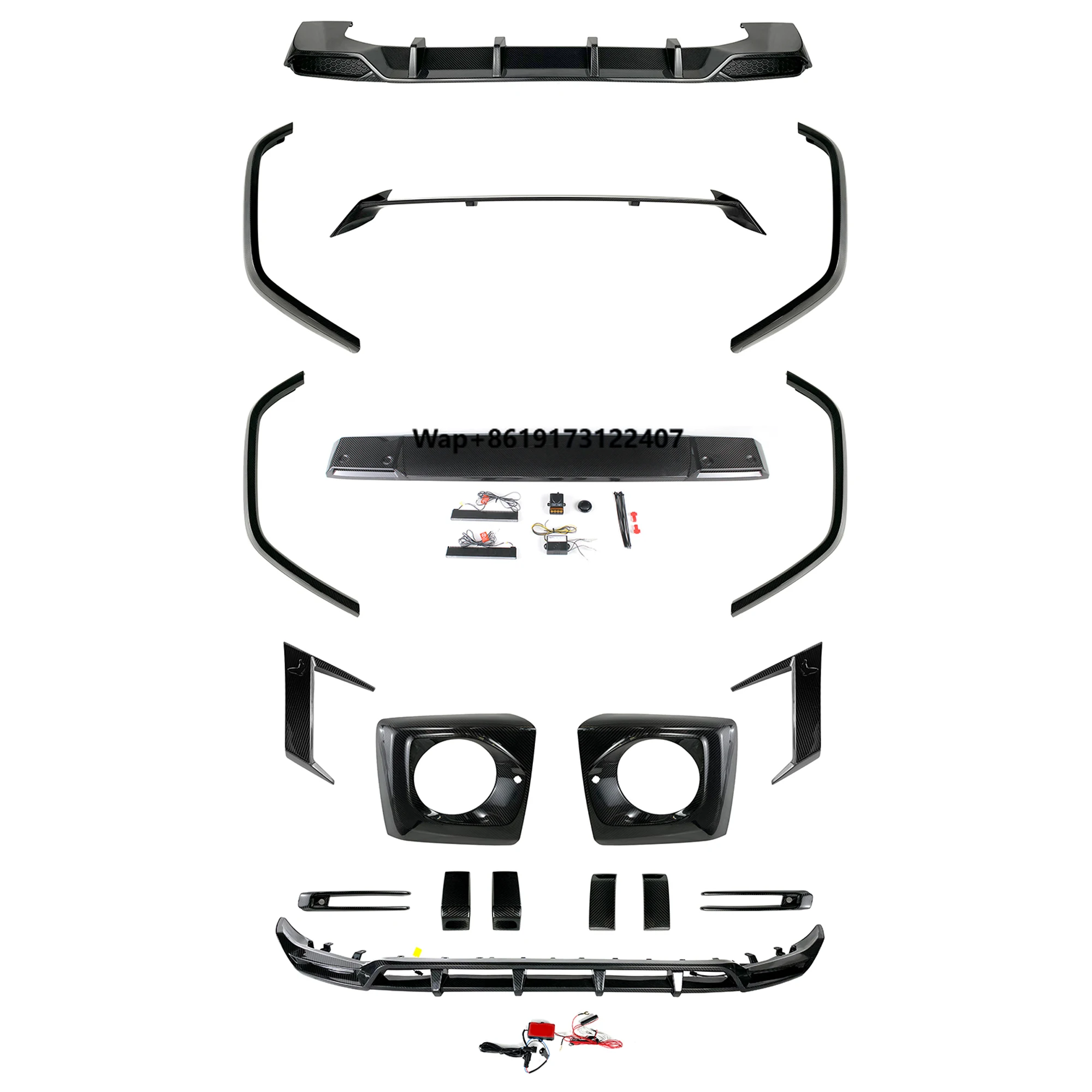 Topcar Style Dry Carbon Fiber Body Kit With Hood Front Rear Lip Spoiler for W464 W463A G63 G500 G350 2019-2024