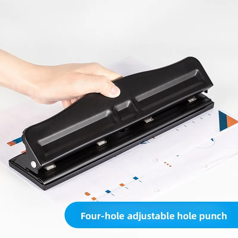 Adjustable Paper Hole Punch for A4 and A5 Loose Leaf Files, 4 Hole and 3 Hole Punch with Adjustable Margin Guide for Office