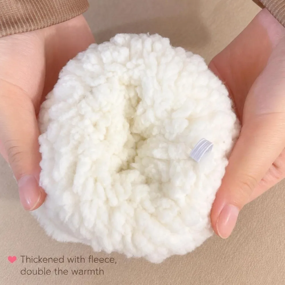 Cozy Cold-Proof Tulip Embroidery Gloves Warm Thickened Hanging Neck Mittens Windproof Soft Winter Cycling Gloves Outdoor