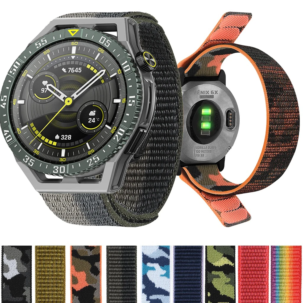 

Strap for Huawei Watch GT 3 SE GT3/2 46mm Smart Watch Nylon Loop Strap Qucik Fit Band Adjustable Bracelet Correa Accessories