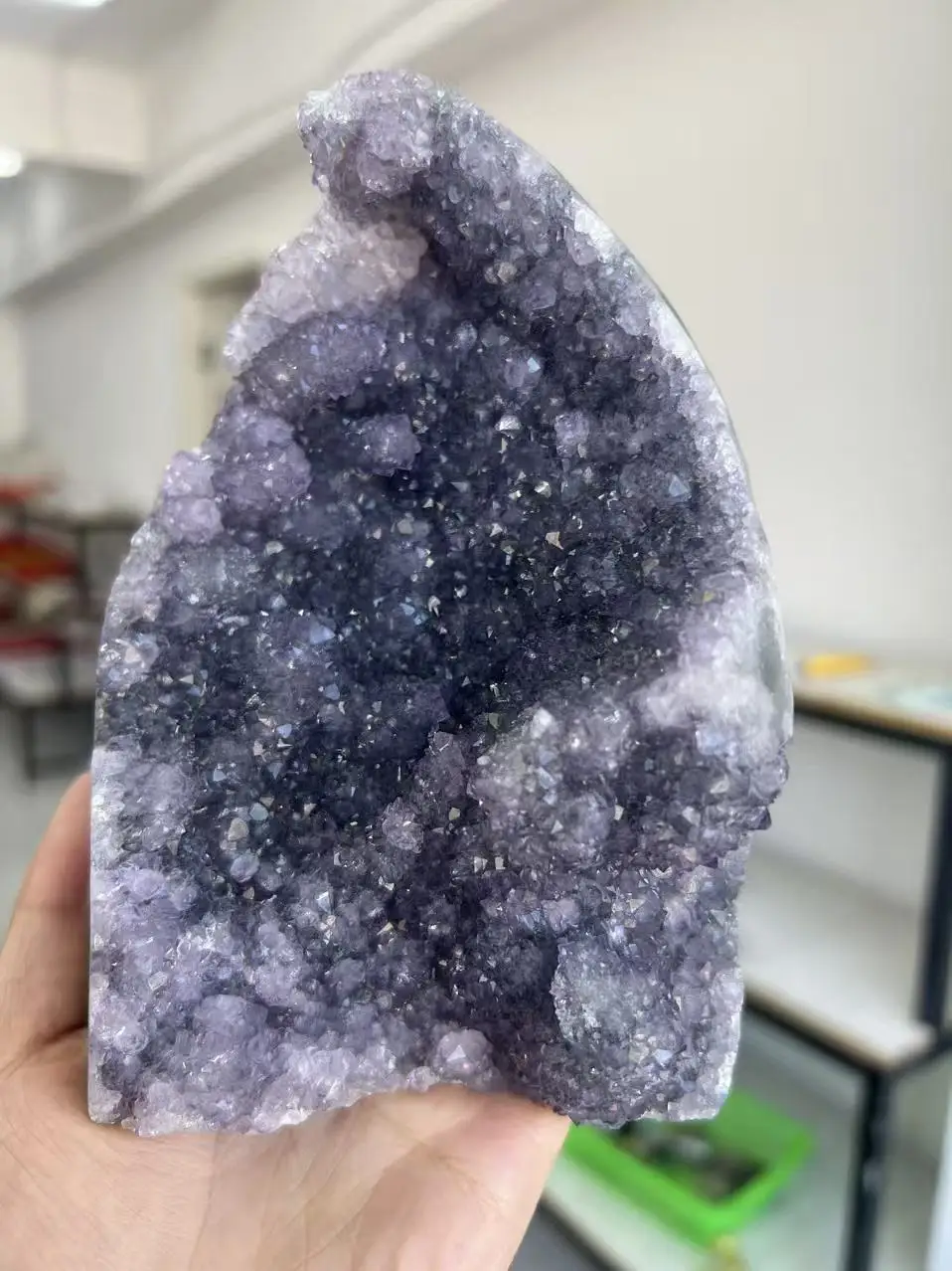 

1385g 12.5cm Natural Uruguay Dream Amethyst Quartz Crystal Cluster stand