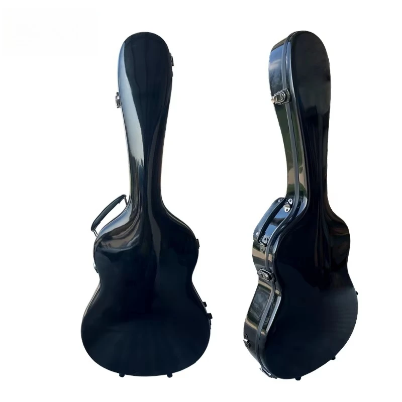 High Quality Black Fiberglass Guitar Case for Classical and Acoustic Guitar
