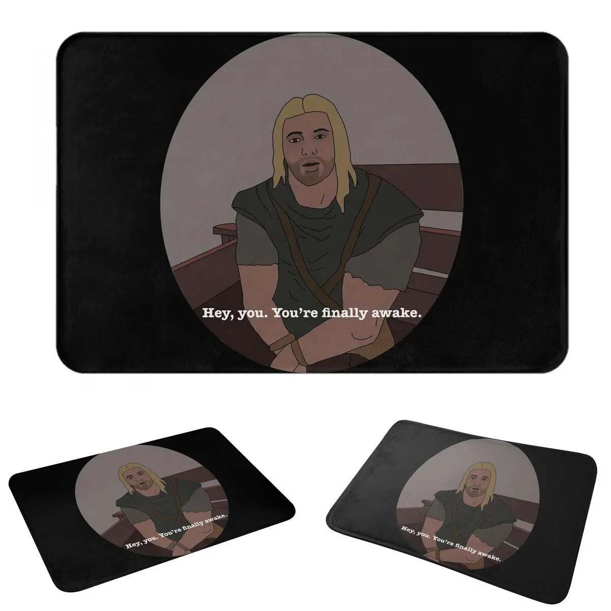 Hey You You're Finally Awake Skyrim Doormat Dust-proo Carpet Rug Kitchen Entrance Home Floor Mat for Living room Footpad Mats