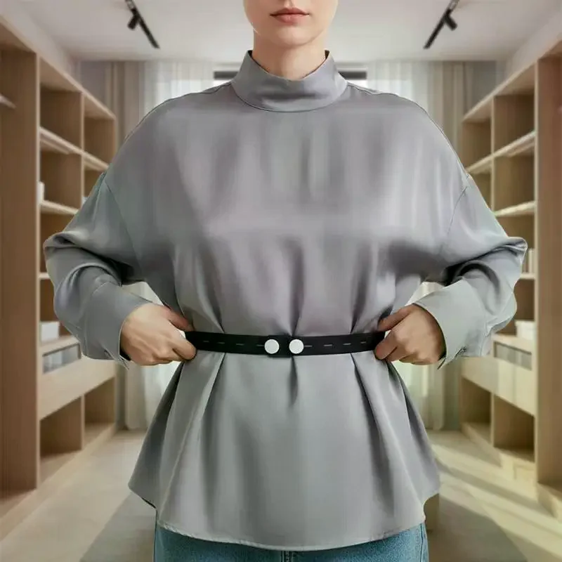 T Shirt Hem Fixing Tool Adjustable Elastic Non-slip Shirt Stay Belt for Gym Trainers Work Uniform Wear