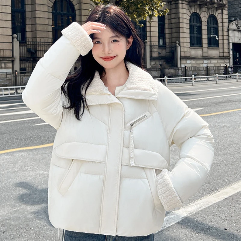 2024 New Heart-Shaped Cotton Jacket For Women's Winter Loose Fitting Hooded Thick Warm Jacket