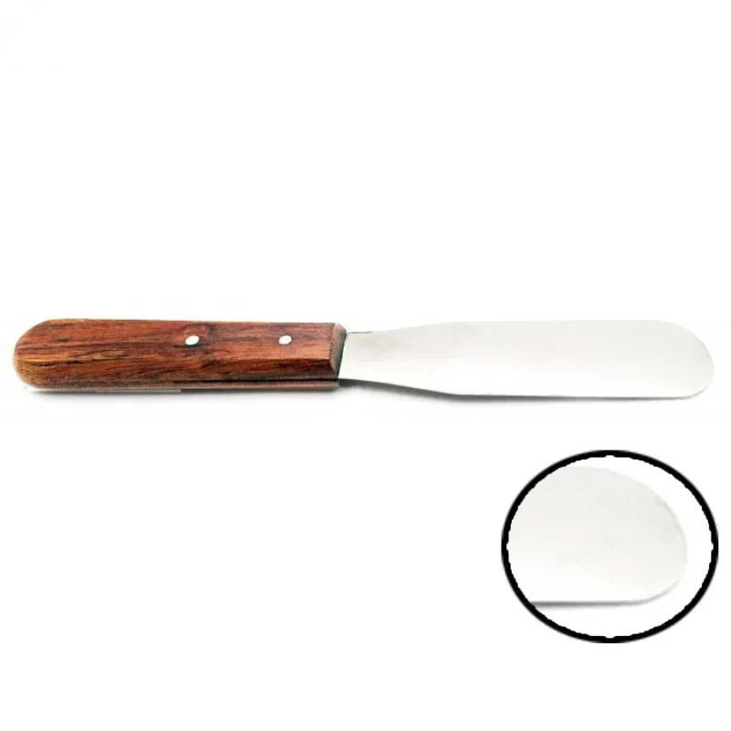 High-Quality S/L Stainless Steel Plaster Mixing Knife Wooden Handle for Efficient Stirring of Gypsum Dental Impression Materials