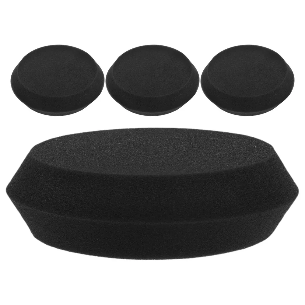 4pcs Black Angled Edge Wax Sponge Pad For Car Furniture Polishing Quick Application Versatile Use Enhanced Shine WearResistant