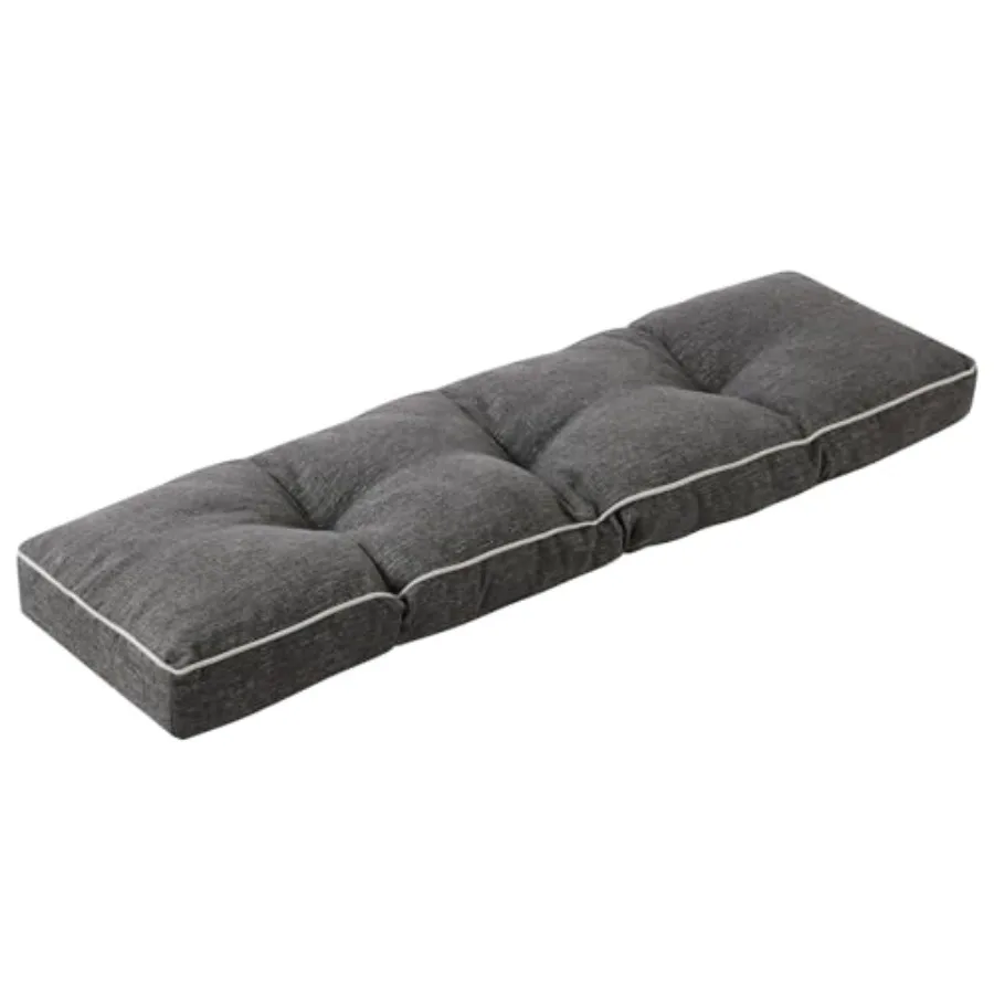 Bench Cushion, 42 x 16 Inch Patio Furniture Cushions with Durable Ties, Soft Memory Foam Bench Cushions for Indoor/Outdoor Furn