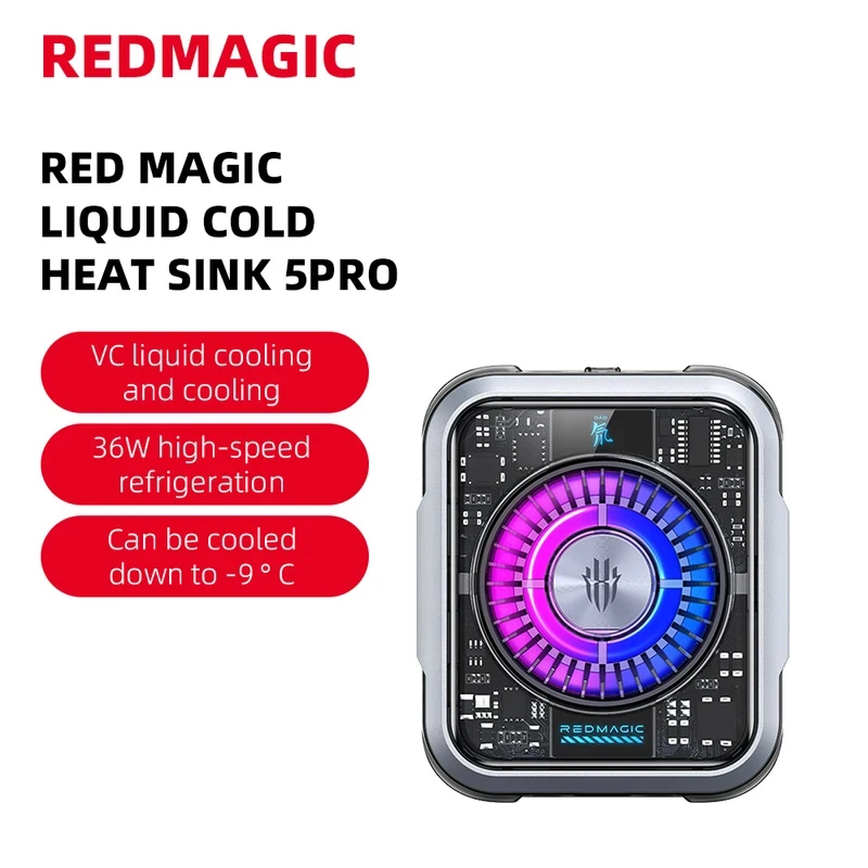 Nubia RedMagic Cooler 5 Pro Magnetic Phone Cooler Fast Cooling Fan for Gaming Phone Low Noise Compatible with iPhone Android