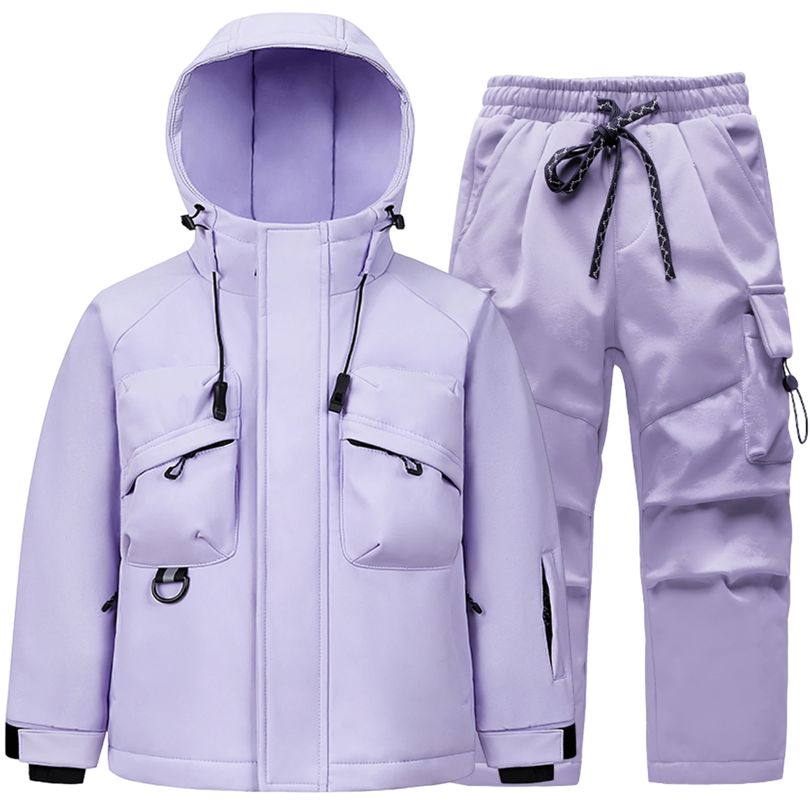 -30 Degree Children's Skiing Wear,Winter Boys Snowboarding Suit,Girls Ski Suits,Windproof Waterproof Kids Ski Jacket Snow Pants