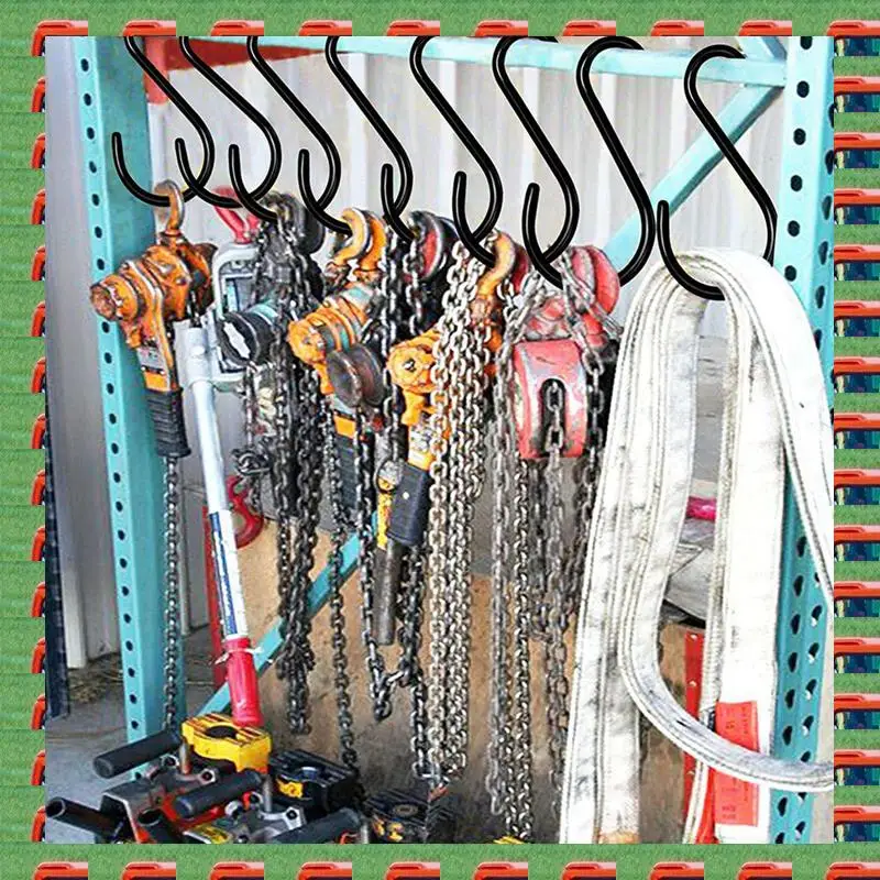 

ABMO 36 Pack 6 Inch Large Heavy Duty S Hooks For Hanging, Non Slip Rubber Coated S Hooks,Steel Metal Hooks For Hanging