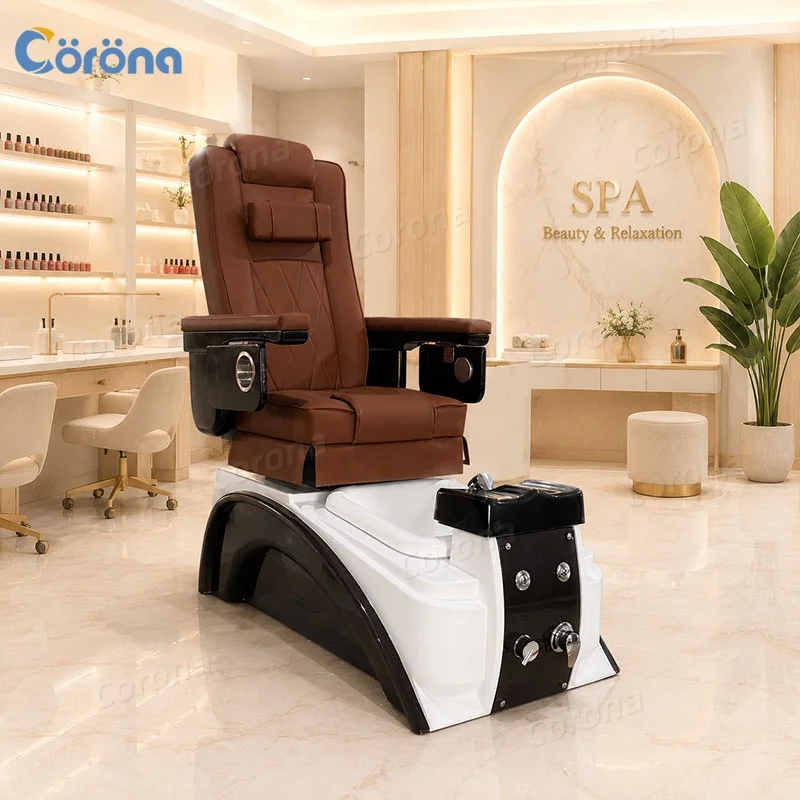 Ergonomic Professional Pedicure Chair - Massage Function Adjustable Reclining Backrest for Comfortable Foot Care Treatment