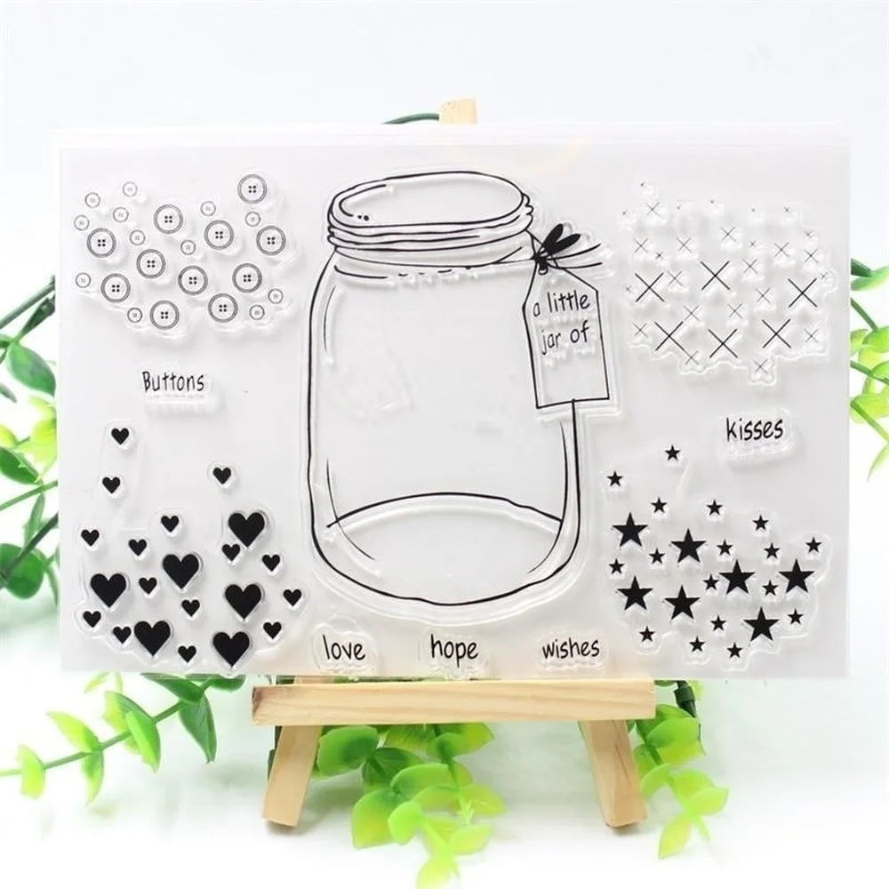 Flasche transparenter klarer Silikonstempel für DIY Scrapbooking Fotoalbum dekorativer klarer Stempel