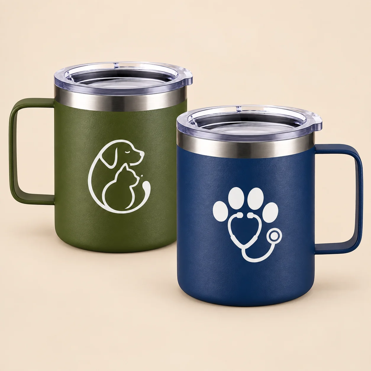 Custom Photo Logo Coffee Mug Personalized Logo Stainless Steel Water Cup Leak-Proof Design With Lid Corporate Employee Gift