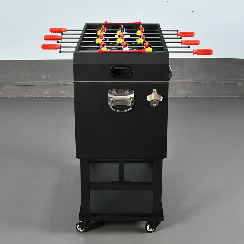 27" Cooler Soccer Table Baby Foot Foosball Soccer Game Table with Cooler Box and Wheels view 4