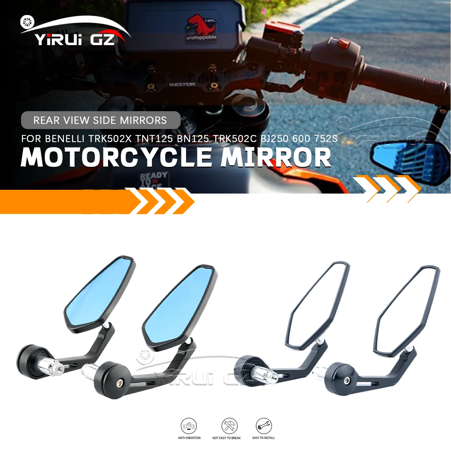 Motorcycle Rearview Mirror FOR Benelli TRK 502 X/C TNT 125 BN125 BJ 250 600 752S 7/8