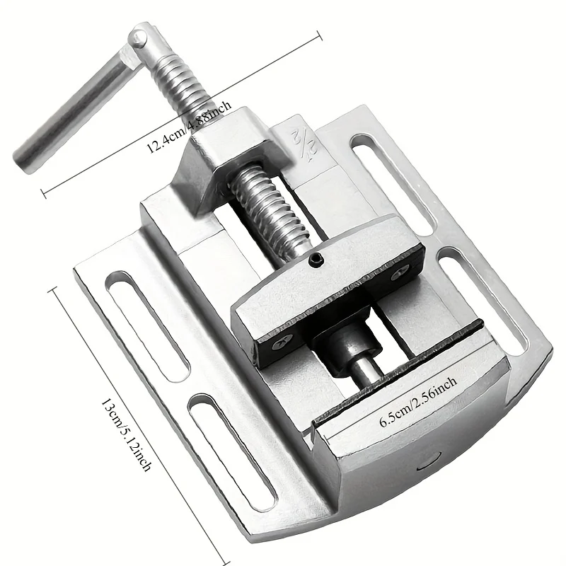 Lightweight Aluminum Alloy 6.35 Cm Flat Clamp Fixture Drill Presses Durable Metal Manual Horizontal Clamp with Spring Mechanism