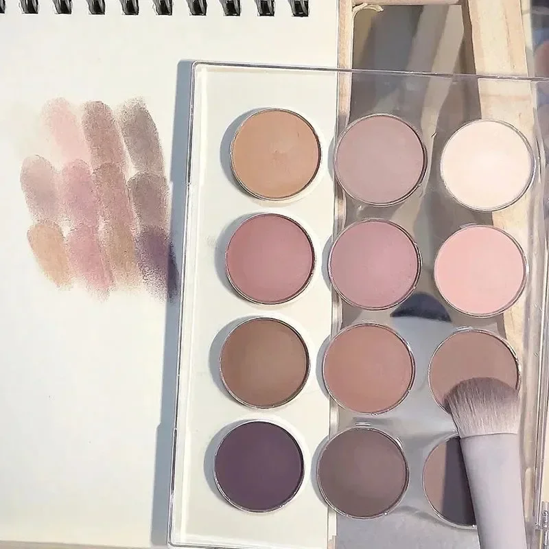 12 cores paleta de sombra de olho perolado sombra brilho cor da terra sombras de olho brilhante palete maquiagem pigmentos cosméticos