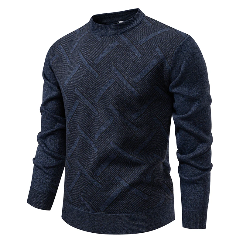 New Sweater Men Casual Knitted Pullover Solid Color Warm Regular Fit Round Neck Sweater Pullovers Mens Sweatwear - Image 3