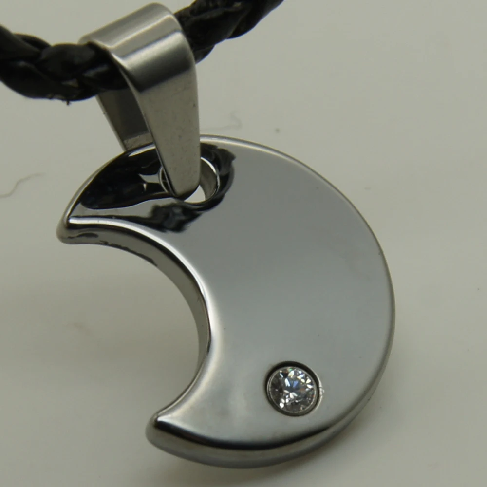 men/women moon  hi-tech scratch proof  tungsten pendant necklace