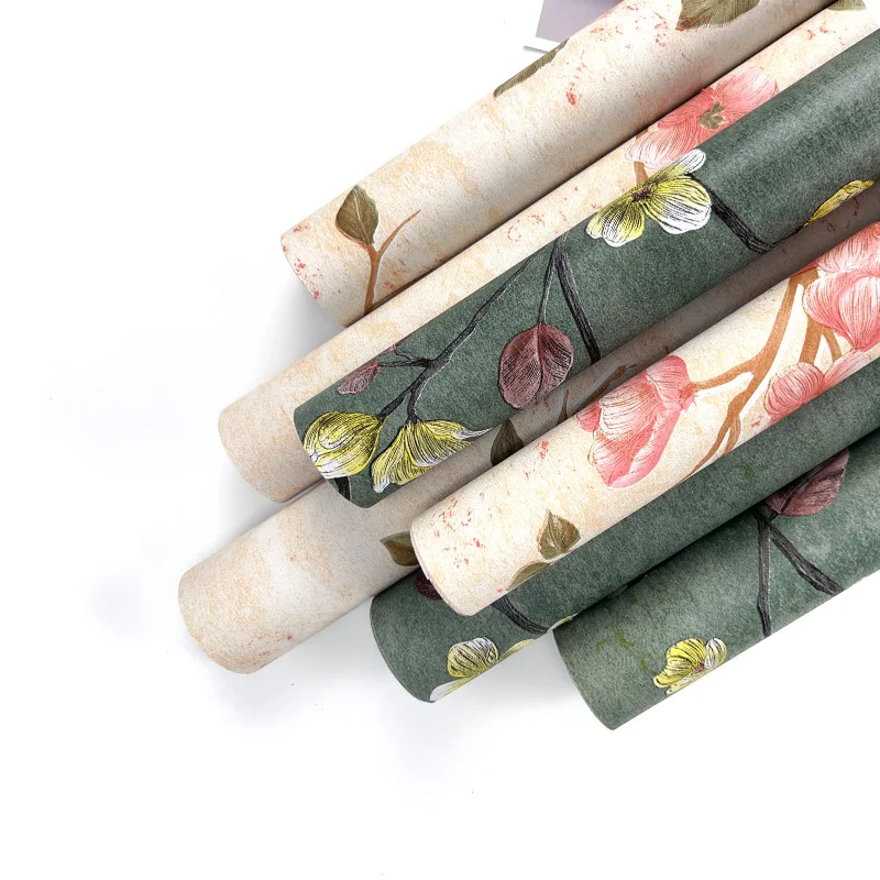 ورق حائط ذاتي اللصق مقاوم للماء على الطراز الريفي الأمريكي باللون الأخضر لغرفة النوم وغرفة المعيشة ورق حائط لخلفية الزمرد وملمس خشبي #6