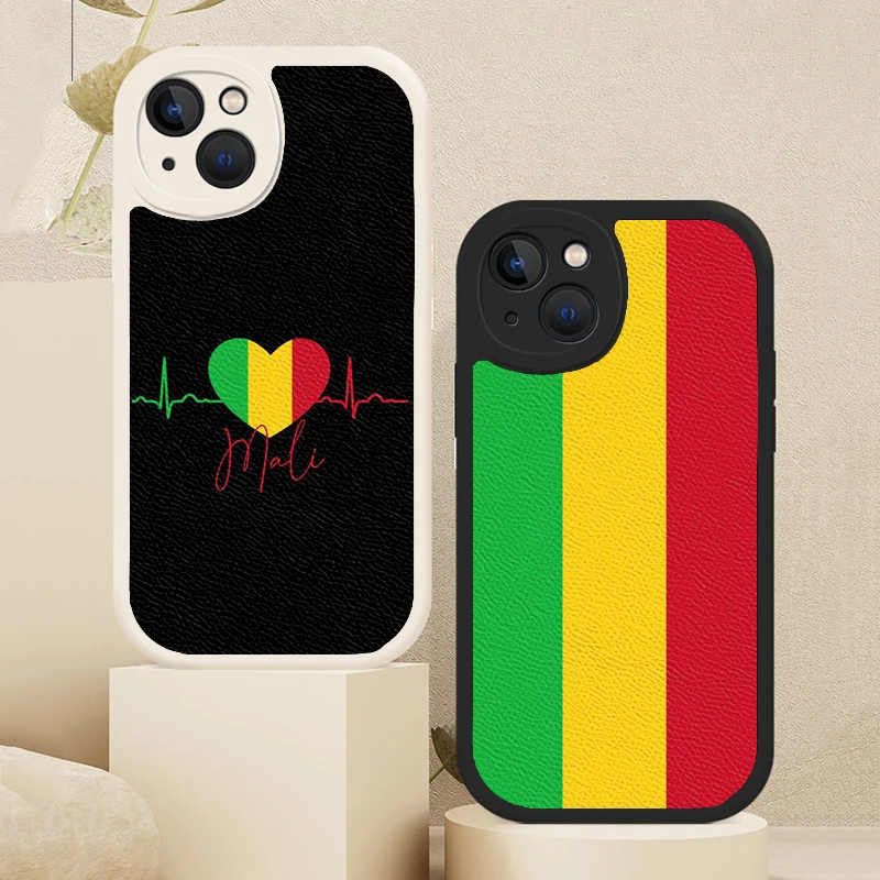 Mali Flag Lambskin Case For iPhone 14 13 11 12 Pro Max Mini 8 7 Plus SE 2020 X XR XS MAX Soft Bags