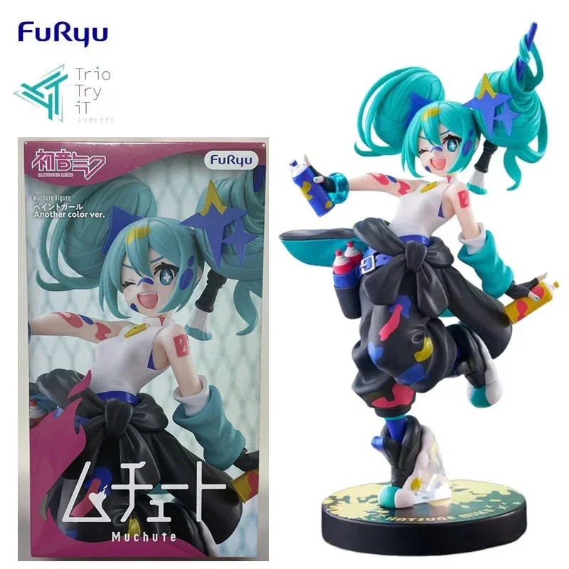 在庫あり。furyu-trio-try-it-初音ミク-～ペインティングガール～-ダイアフラカラーver。-23cm-pvc製アニメアクションフィギュア、コレクションモデル