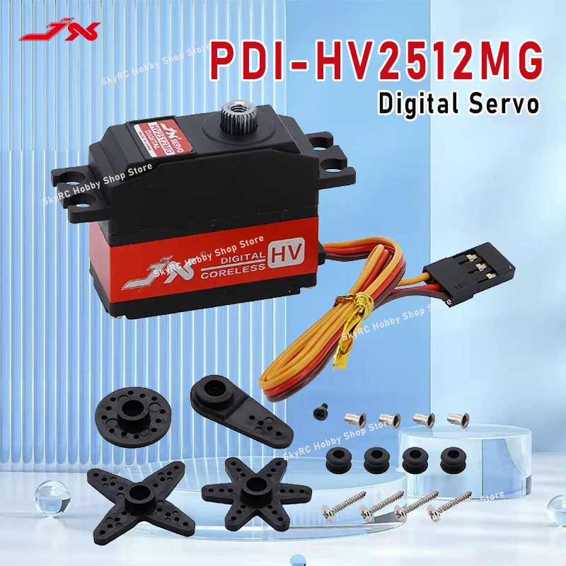 

JX Servo PDI-HV2512MG Цифровой сервопривод-25 г, крутящий момент 12 кг, металлическая шестерня, для радиоуправляемых автомобилей WLtoys, гусеничных машин, грузовиков и деталей для обновления робототехники