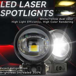 Mini Bi Lens LED Lamp Spot Lights Motorcycle Headlight white yellow Auxiliary Driving Light Fog 2inch LED 4x4 Offroad motorbike