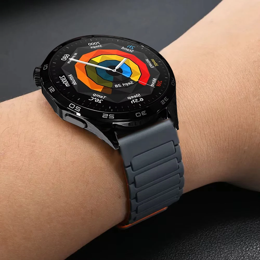 22 مللي متر حزام رياضي مغناطيسي لساعة هواوي GT 6/5 Pro GT6 GT5 GT4 GT3 GT2 سوار سيليكون لساعة هواوي 5 46 مللي متر/4/3Pro Band