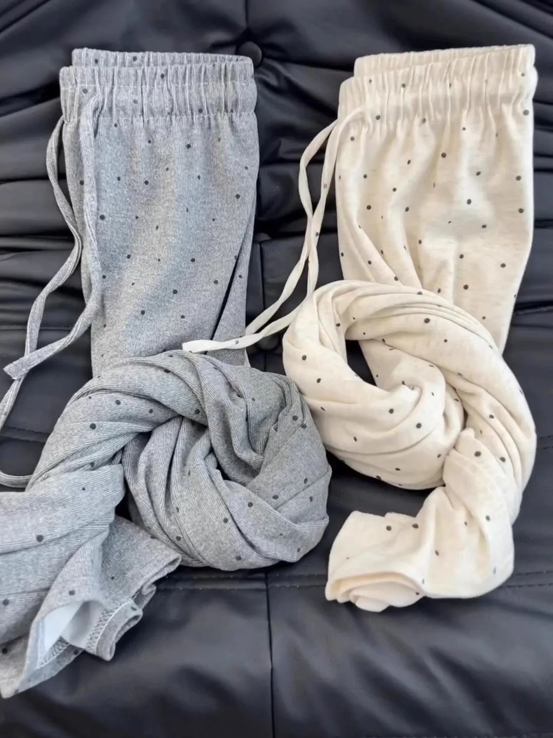 Pantalones informales deportivos de lunares de talla grande para mujer, pantalones finos de cintura alta, holgados, adelgazantes, para caminar, cómodos, sueltos, de pierna ancha