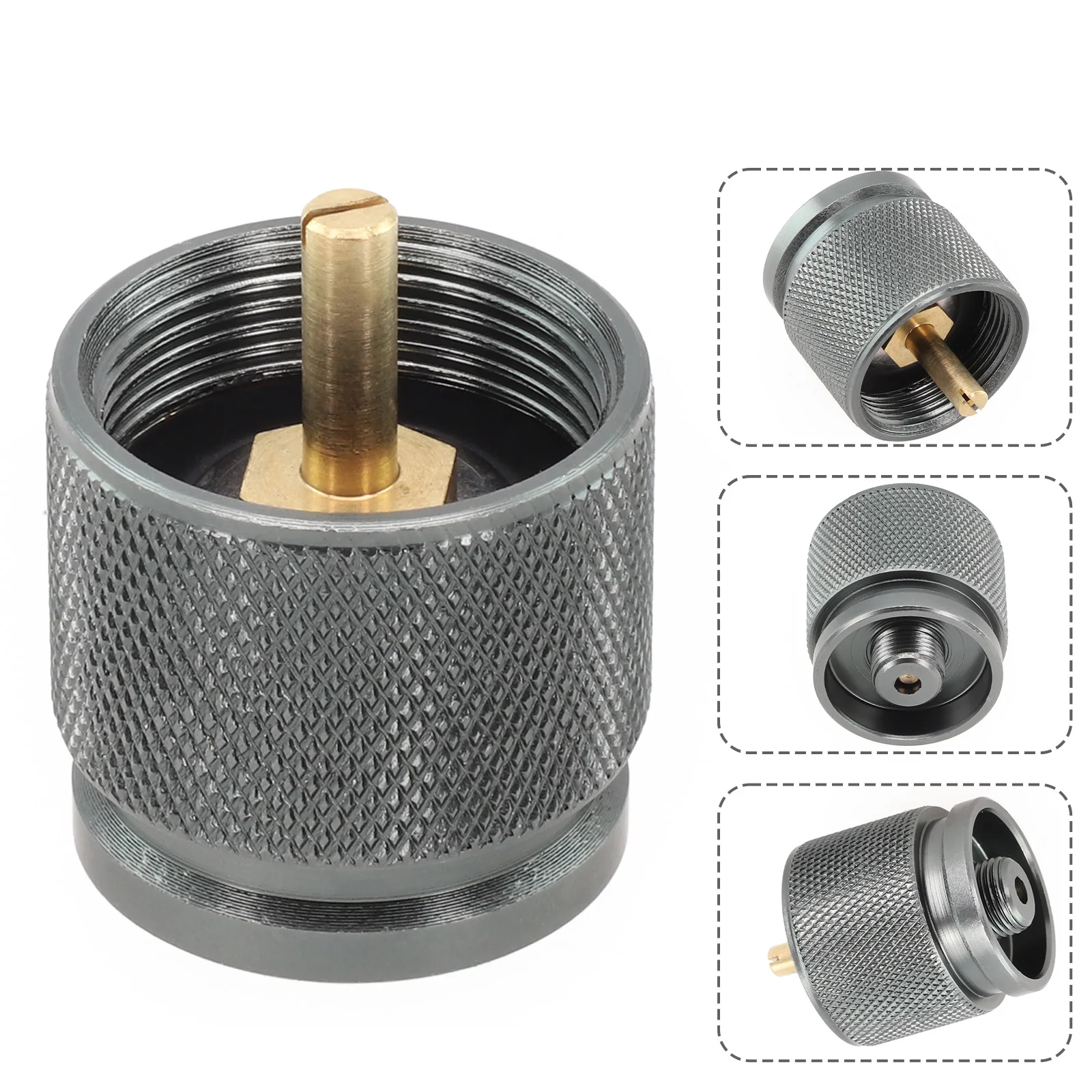 1pc Adapter Camping Gas Stove Adapter Flat Gas Tank Adapter Aluminum Alloy Gas Tank Conversion Head Gas Connector Accessories